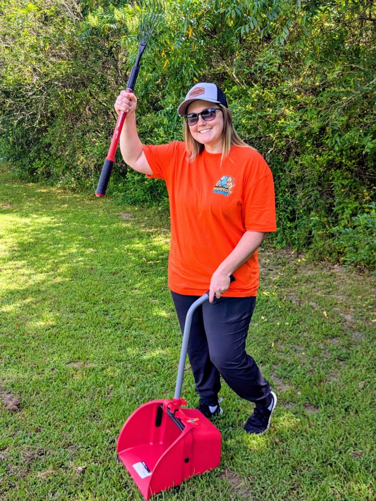 A Rocket City Scoopers technician ready to clean a local yard